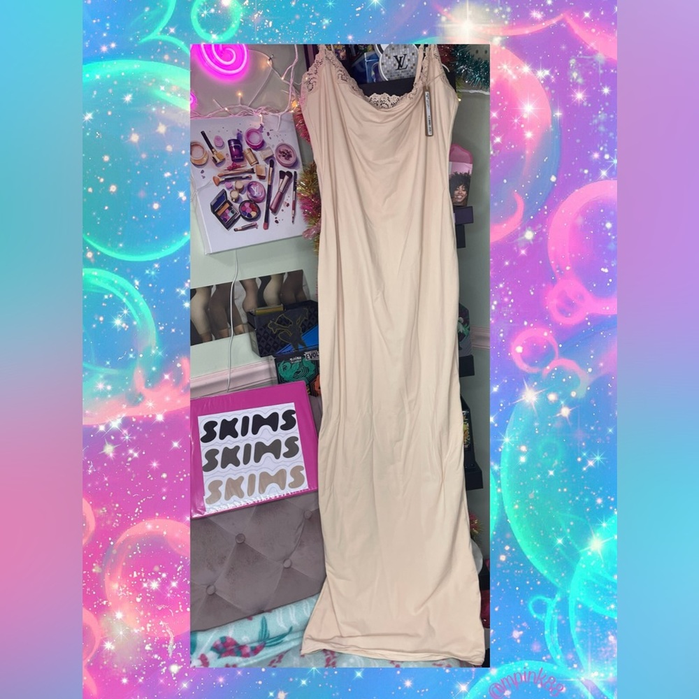 Skims maxi Lace dress - Sand - XL